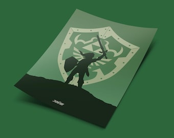 Zelda A4 Print - Link - Nintendo - Video Games - Switch - Mario - Illustration