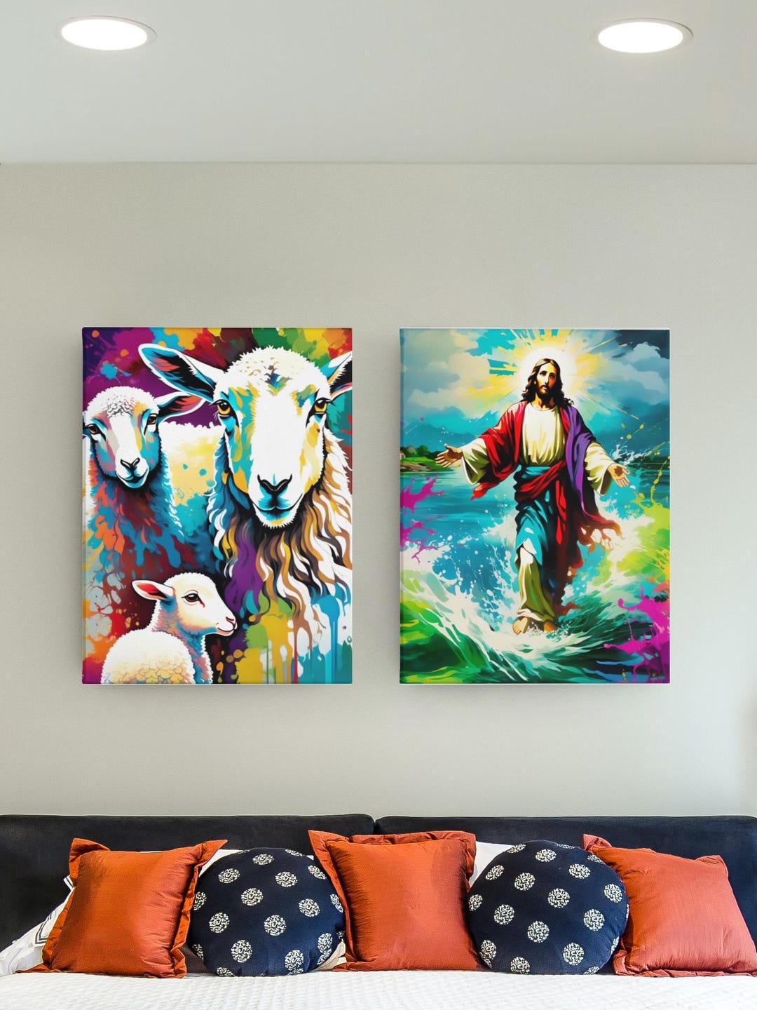 Colorful Jesus Digital Art Print – Vibrant Christian Wall Decor ...