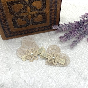 Ivory Flower Girls Hairclip, Flower Barette for Flower Girls and Junior Bridesmaids