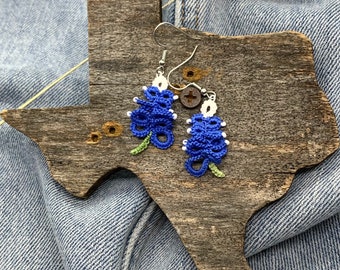 Bluebonnet Earrings - Texas Bluebonnets Earrings - Earrings for Texans