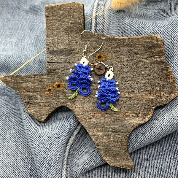 Bluebonnet Earrings - Texas Bluebonnets Earrings - Earrings for Texans