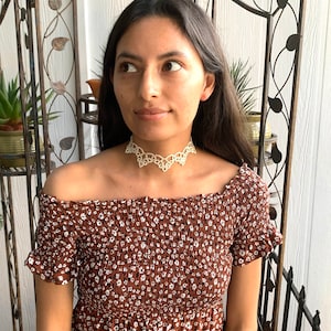 Ivory Lace Choker - Wedding Prom Choker - Handmade Lace Choker