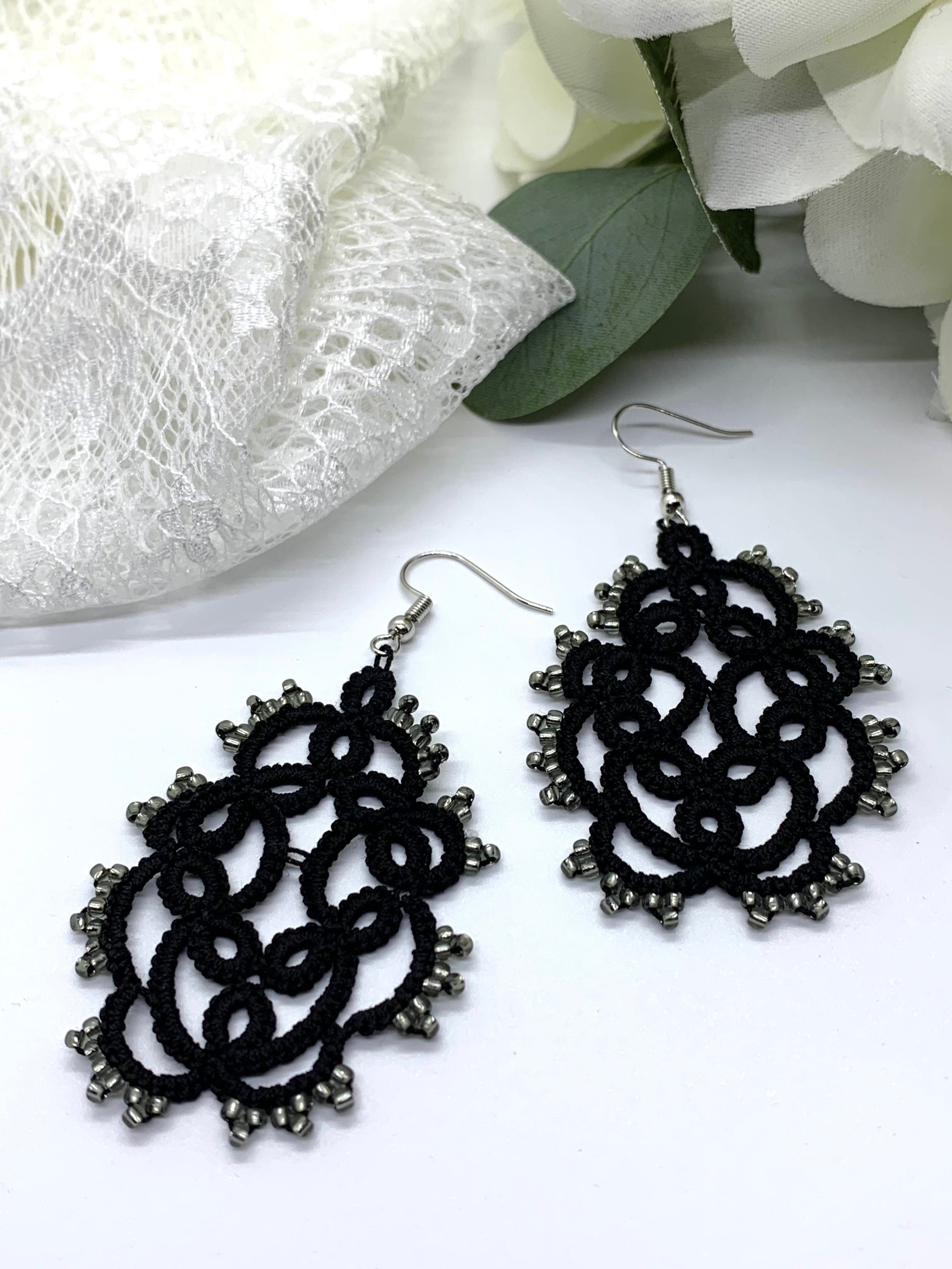black lace dress earrings LIZZIE LACE MAXI DRESS  AKIRA