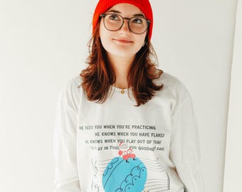 Camiseta navideña de manga larga Play In Tune Santa para músicos y bandas de conciertos