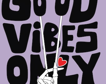Front Ensemble Good Vibes Only T-Shirt, Hand Holding Mallets