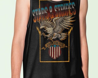 Stars Stripes Marching Band Tank Top, Patriotic USA