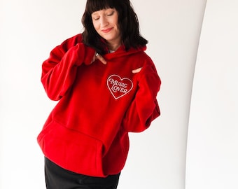 Music Lover Embroidered Hoodie