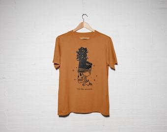 Camiseta unisex "Esqueleto de banda de música con Shako", "Es la temporada"
