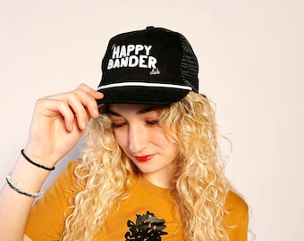 Happy Bander Club Embroidered Trucker Hat, Vintage Design
