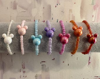 Disney inspiriert Perlen Armband, bunte Maus Perle, verstellbarer Schmuck