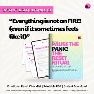 Emotional Reset Checklist PDF | Mental Health Self-Care Printable | Anxiety Support Journal for Women | Overwhelm Relief Redirection