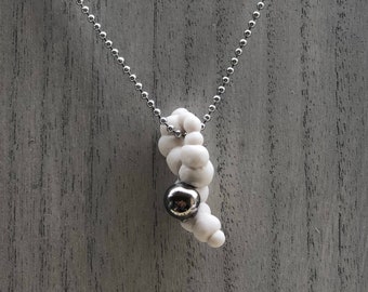 Large porcelain and silver bubble necklace