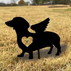 dotson flat tail memorial stake free shipping dachshund outdoor garden stake dotson memorial marker handmade dotson made in USA image 1