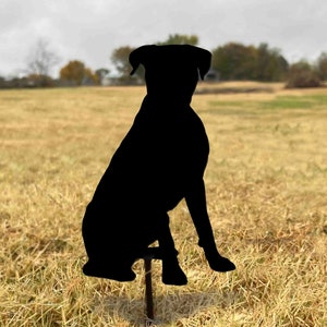 boxer sitting dog stake - free shipping - metal boxer garden stake - outdoor black sit boxer - boxer home decor - boxer gift for dog lover