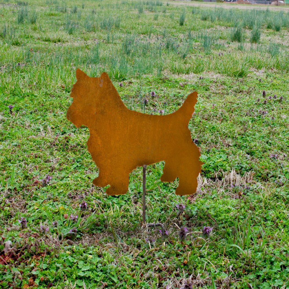 West Highland White Terrier Dog metal stake - Metal westie outdoor stake - Yorkie patio decor - Flowerbed Yorkie marker