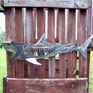 Metal shark wall decor great white shark sculpture jaws dock decor restaurant wall hanging shark iron shark artwork handmade shark image 7