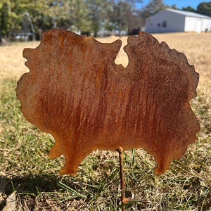 pomeranian metal yard stake - quality handmade dog decor - free shipping - made in arkansas - pet memorial - unique gift for dog lover