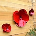 Giant Wall Hanging Poppy Set of 3 Red Metal Flowers - Perfect Wall or Privacy Fence Accent - outdoor metal wall art for your home or garden