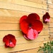 Giant Wall Hanging Poppy Set of 3 Red Metal Flowers - Perfect Wall or Privacy Fence Accent - outdoor metal wall art for your home or garden 