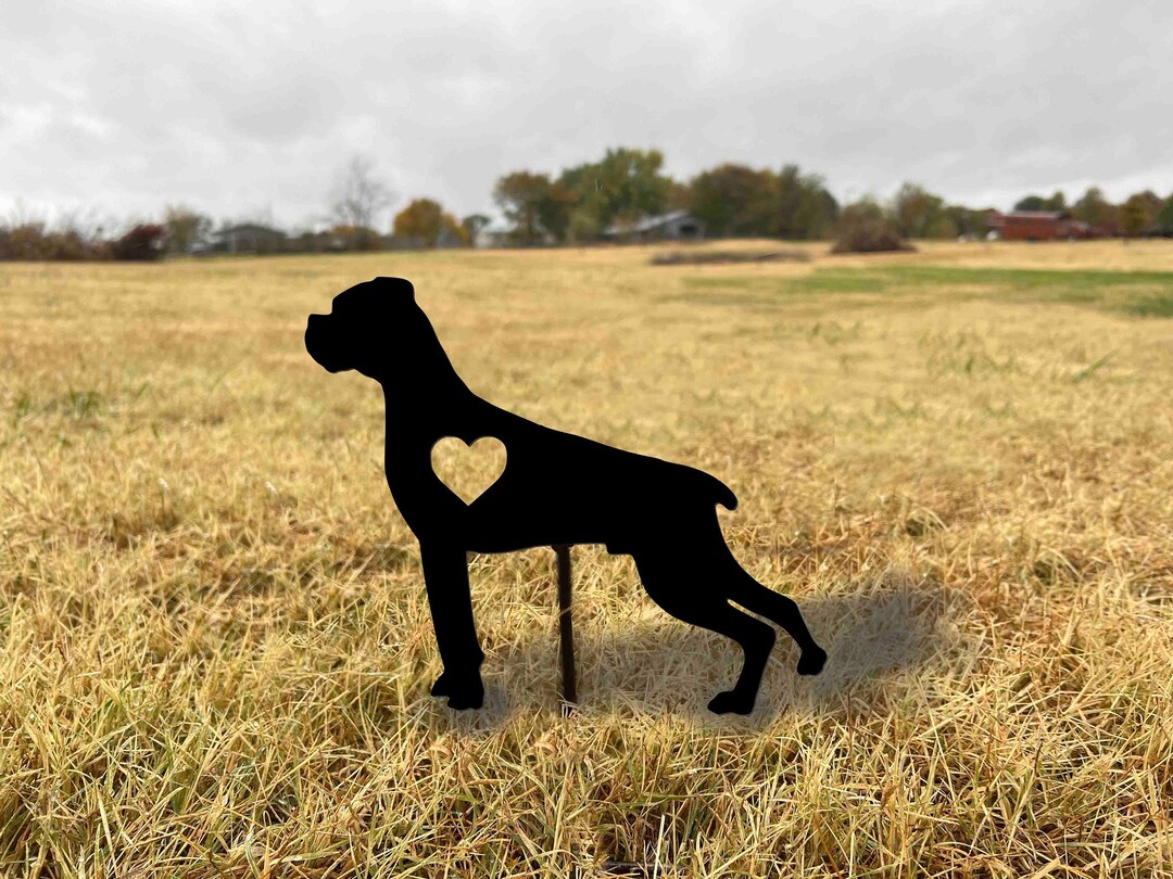 Metal Boxer Heart Attention Free Shipping Metal Boxer Heart Stake