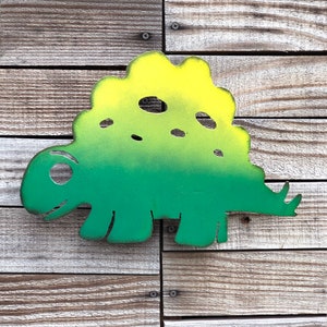 Baby Stegosaurus wall hanging metal dinosaur - dinosaur home decor - privacy fence dinosaur art - handmade only dinosaur art