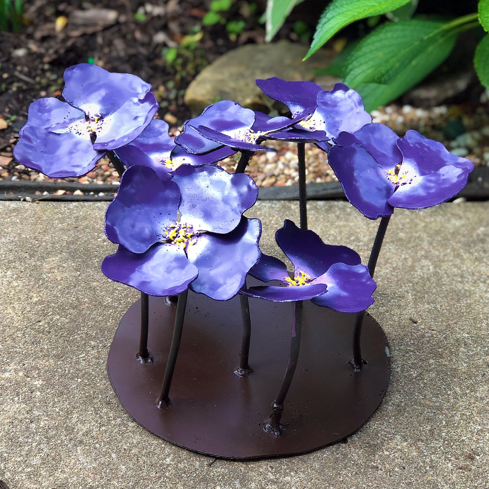 Pansy Metal Planter Insert Pansy Flower Pot Cluster Bring Etsy