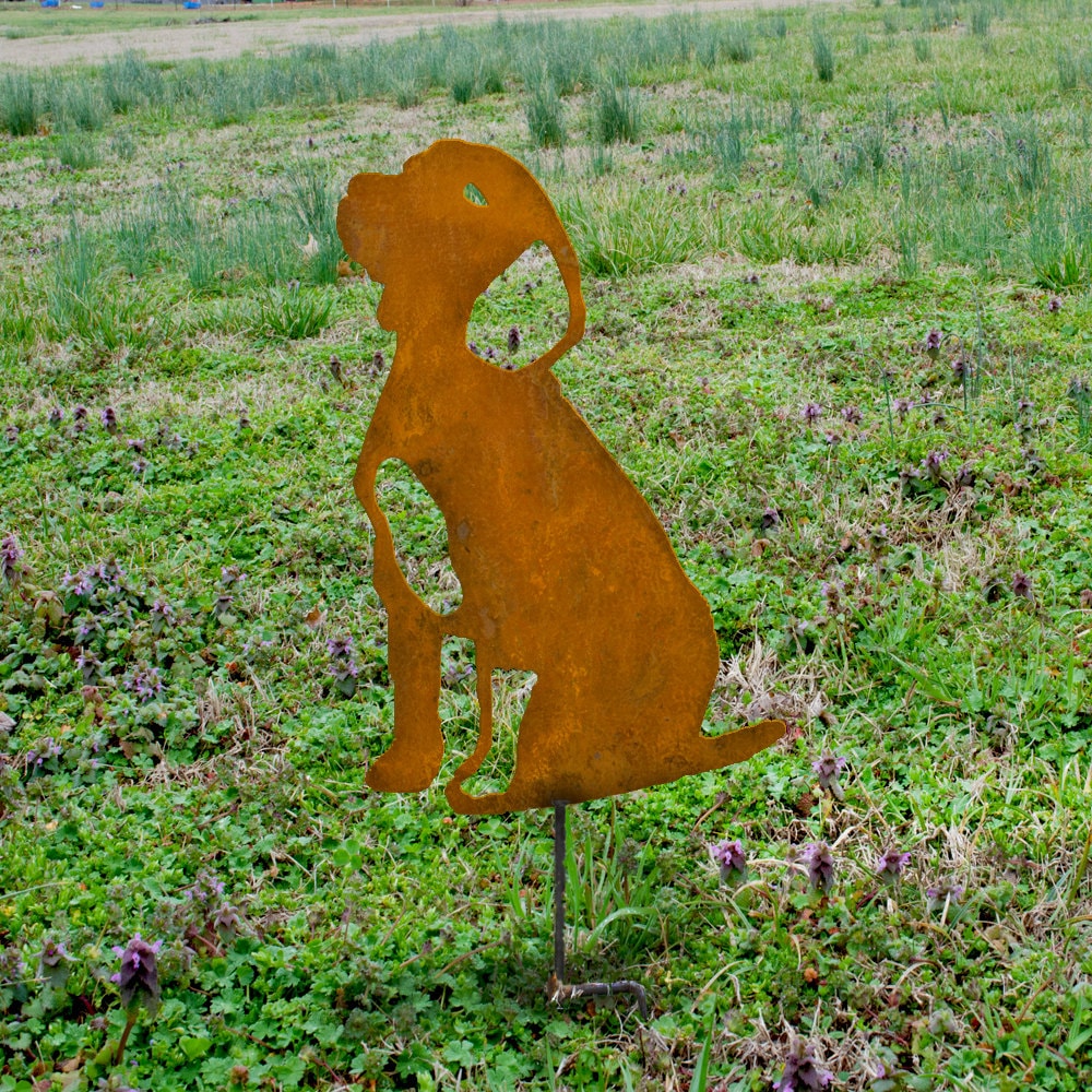 Handmade Rusty Beagle Garden Stake: Metal Dog Memorial Art - Etsy