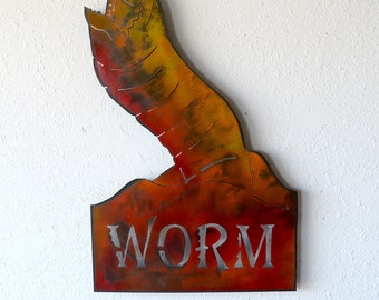 Dune sand worm - Dune-Wall hanging metal art - Magnetic board - Decorative office - Scifi business card holder - outdoor metal wall art