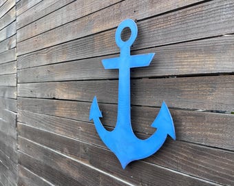 Anchor Metal Wall Art - Handcrafted Nautical Beach Decor