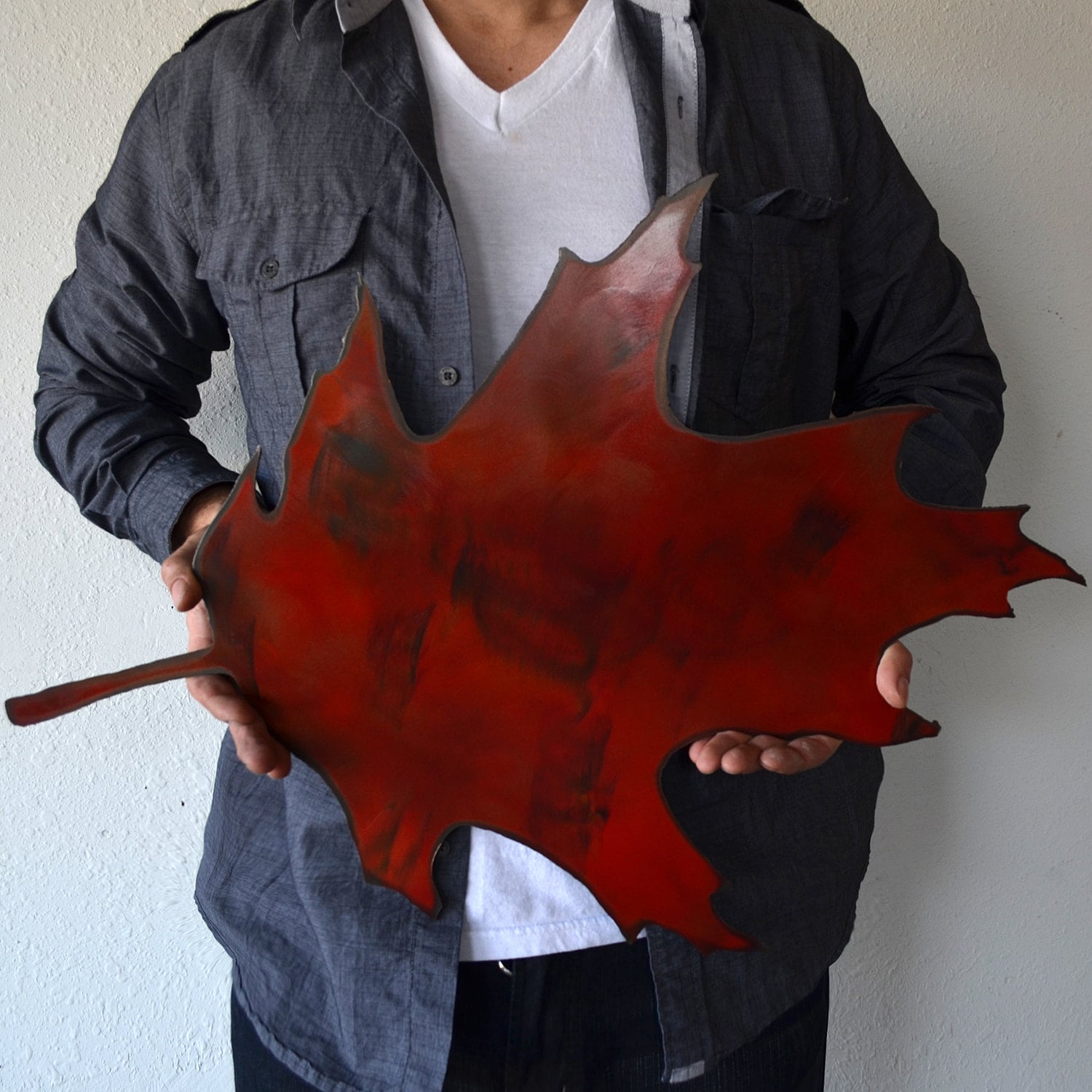 Metal Maple Leaf Wall Hanging Maple Leaf Maple Leaf Note Etsy