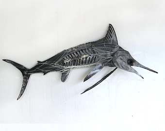 Sailfish metal wall hanging sculpture for restaurant decor