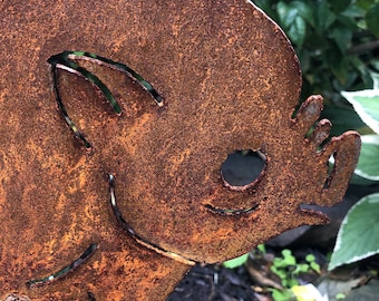 Rustic Metal Pig Yard Stake: Hog Garden Decor