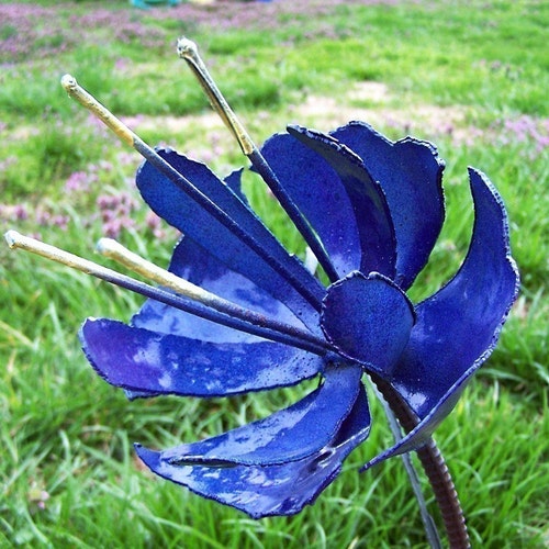 Heather Metal Flower Stake Free Shipping Artificial Flower Etsy