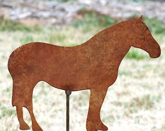 Handmade Rustic Metal Horse Garden Stake - Outdoor Decor