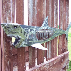 Metal shark wall decor great white shark sculpture jaws dock decor restaurant wall hanging shark iron shark artwork handmade shark image 3