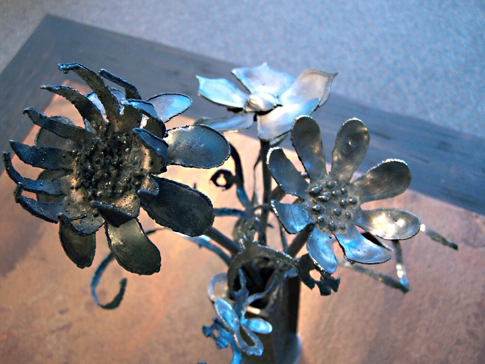 Anniversary Gift Metal Flower Bouquet Flower Arrangement - Etsy