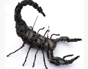 Metal scorpion sculpture - insect art - Metal bug sculpture - insect home decor - Welded steel scorpion sculpture - Heavy metal sculpture