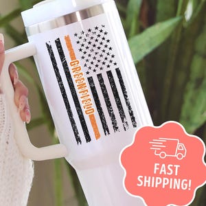 Personalized Thin Orange Line Tumbler, Custom Search and Rescue Gift, Emergency EMS Appreciation,  CO Retirement 40oz Tumbler W Handle Mug