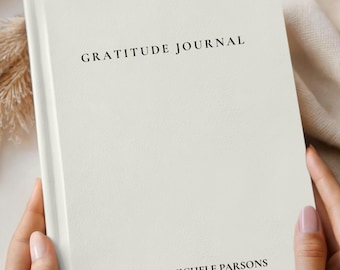 Gratitude Journal Personalized Hardcover Notebook, Daily Mindfulness Happiness Journal, Positivity and Intentional Living Diary