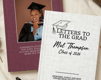 Custom Graduation Party Guestbook, Personalized Class of 2026 Grad Advice Book, High School College Graduate Keepsake Gift, Letters to Grad