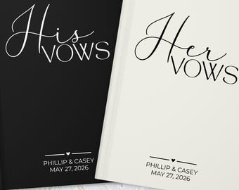 Wedding Vow Books Custom Hardcover His Hers Couples Vows Keepsake Journal, Bride and Groom Engagement Gift, Mr Mrs Vow Renewal Notebooks