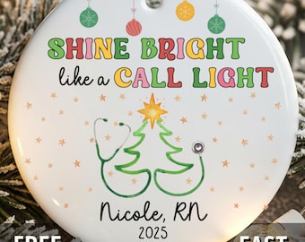Funny Nurse Christmas Ornament Personalized Nurse Xmas Keepsake 2026, Custom RN LPN CNA Holiday Medical Staff Secret Santa Gift Exchange