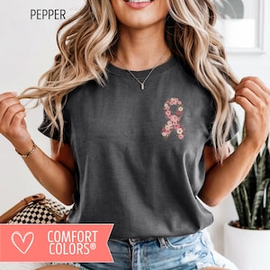 Breast Cancer Awareness Comfort Colors Shirt, No One Fights Alone Pink Ribbon Chemo Shirt, Cancer Family Support Squad