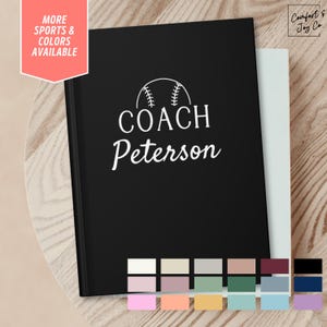 Custom Baseball Coach Gift From Team, Personalized Sports Notebook, End of Season School PhysEd Teacher Appreciation, Softball Ball Coach