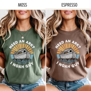 Funny Christianity TShirt, Retro Bible Inspired Comfort Colors® Tee, Need an Ark I Noah Guy T-Shirt, Religious Faith Church Group Apparel image 4
