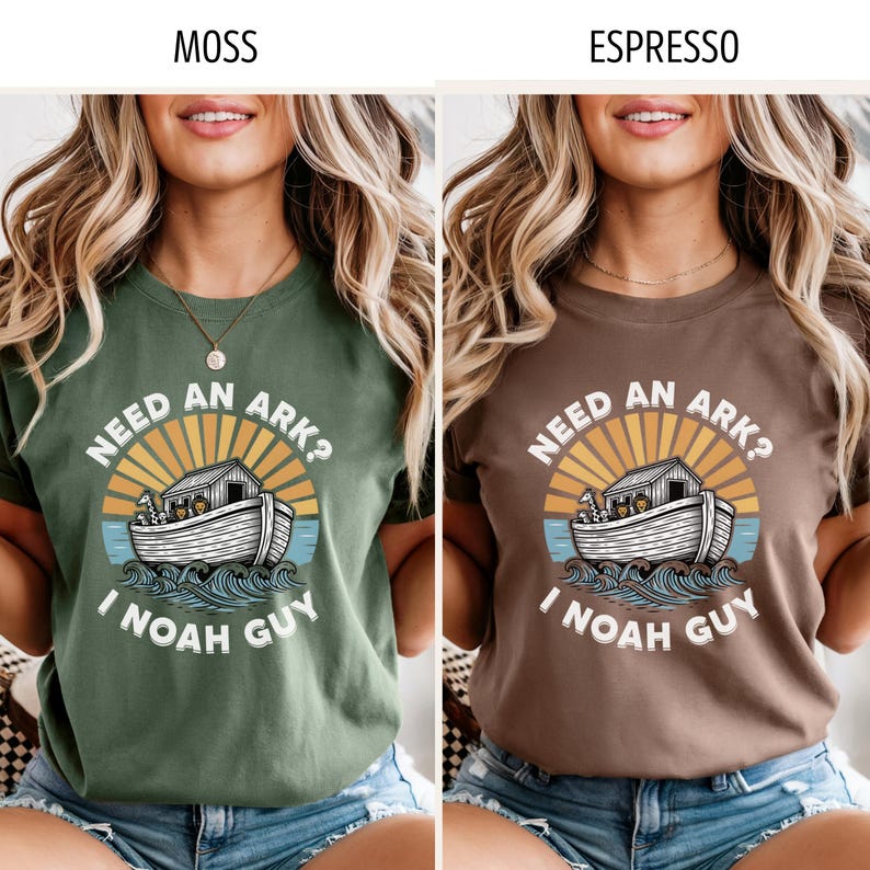 Funny Christianity TShirt, Retro Bible Inspired Comfort Colors® Tee, Need an Ark I Noah Guy T-Shirt, Religious Faith Church Group Apparel image 4