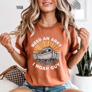 Funny Christianity TShirt, Retro Bible Inspired Comfort Colors® Tee, Need an Ark I Noah Guy T-Shirt, Religious Faith Church Group Apparel image 6