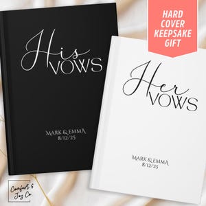 Custom Wedding Vow Books, Hardcover His Hers Vow Booklets, Bride and Groom Engagement Couples Gift, Mr Mrs Vow Renewal Ceremony Keepsakes