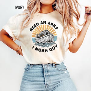 Funny Christianity TShirt, Retro Bible Inspired Comfort Colors® Tee, Need an Ark I Noah Guy T-Shirt, Religious Faith Church Group Apparel image 7