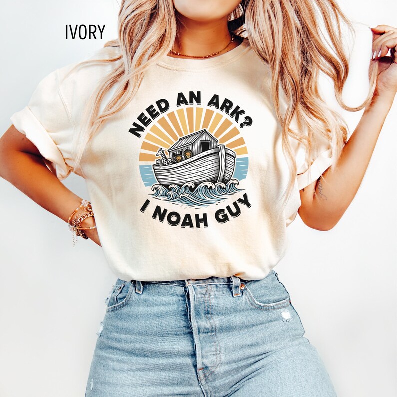 Funny Christianity TShirt, Retro Bible Inspired Comfort Colors® Tee, Need an Ark I Noah Guy T-Shirt, Religious Faith Church Group Apparel image 7